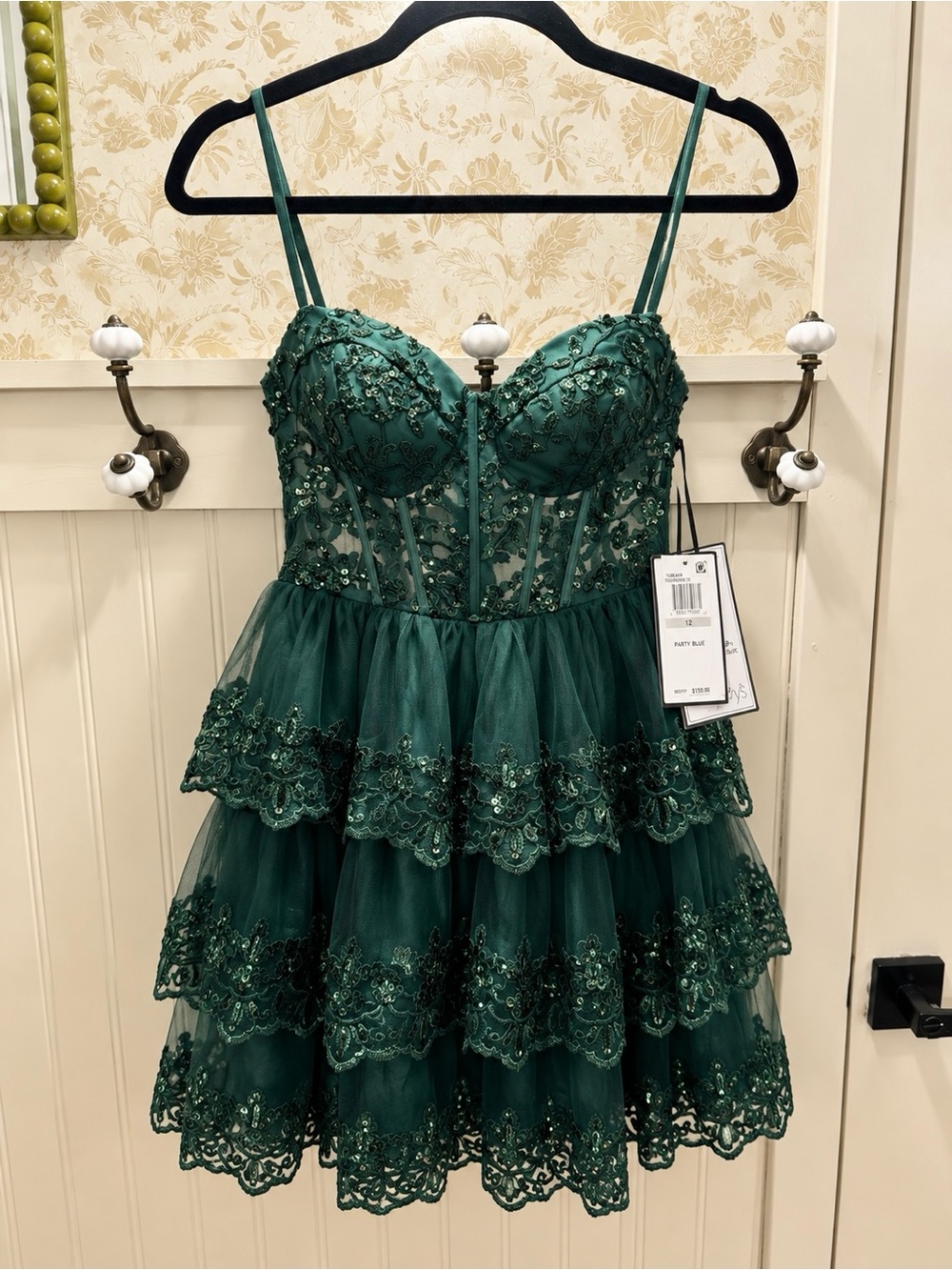 NWT Alex Sophia Bee Darlin’ Juniors Embellished Short Fit Dress Size 1/2 - Picture 2 of 5